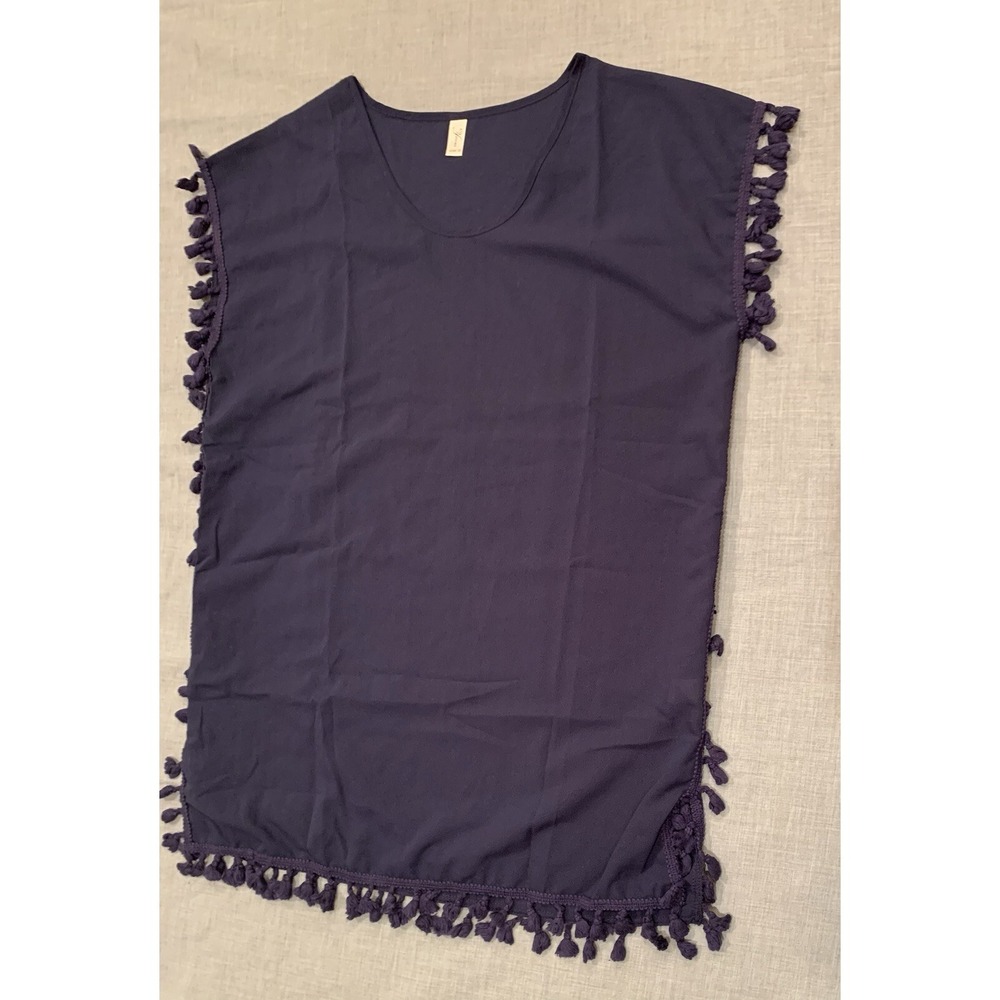 Sheer Sleeveless Top Women's XS Navy Blue - Picture 2 of 6